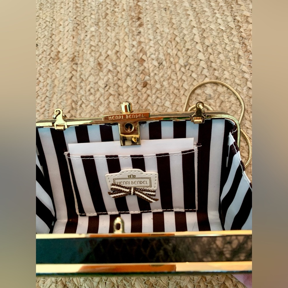 Henri Bendel evening goldtone chain clutch